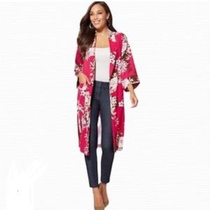 New York and Company | Floral Duster with belt